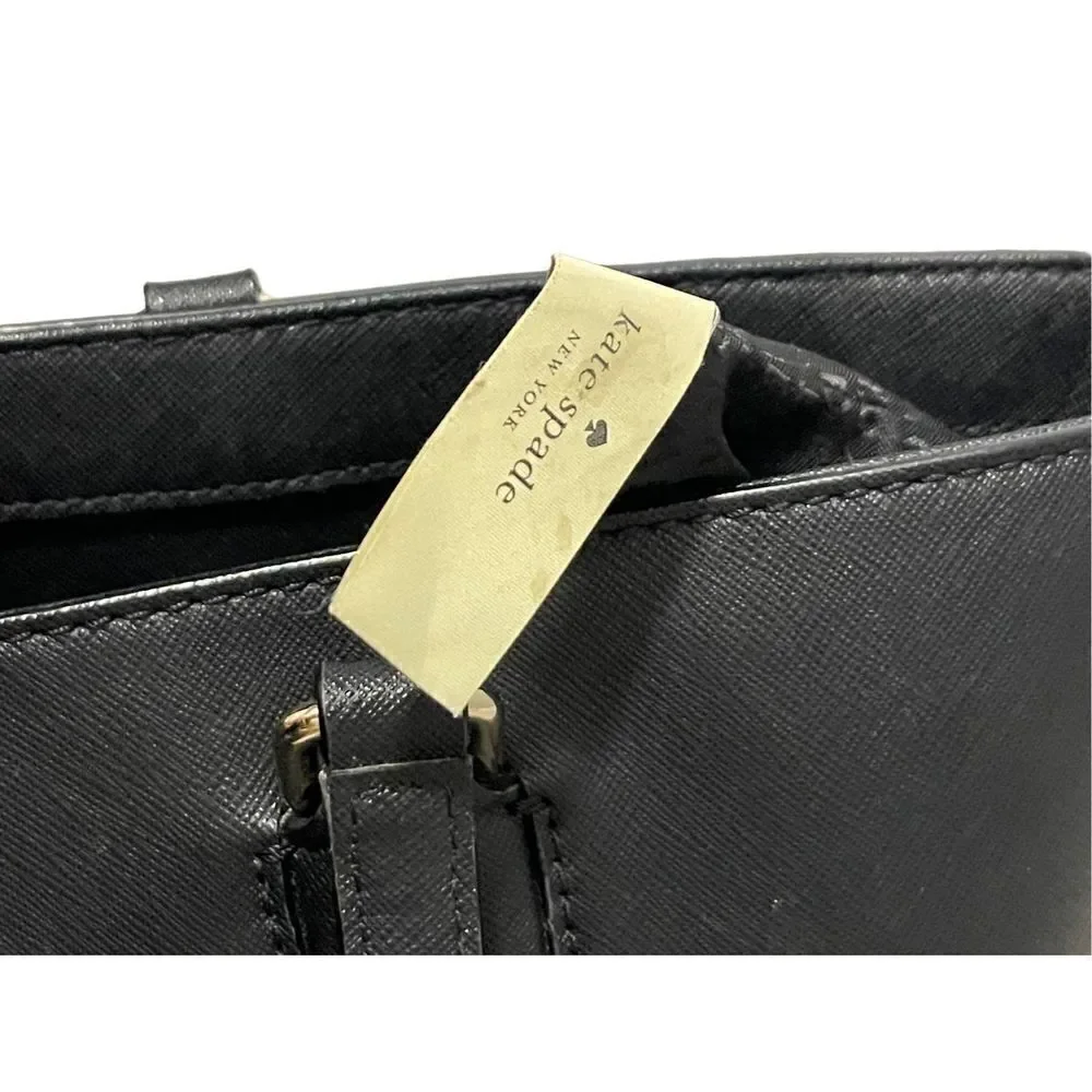 Kate Spade Black Leather Zip Tote